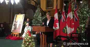 Official portrait of former Ontario premier Kathleen Wynne unveiled