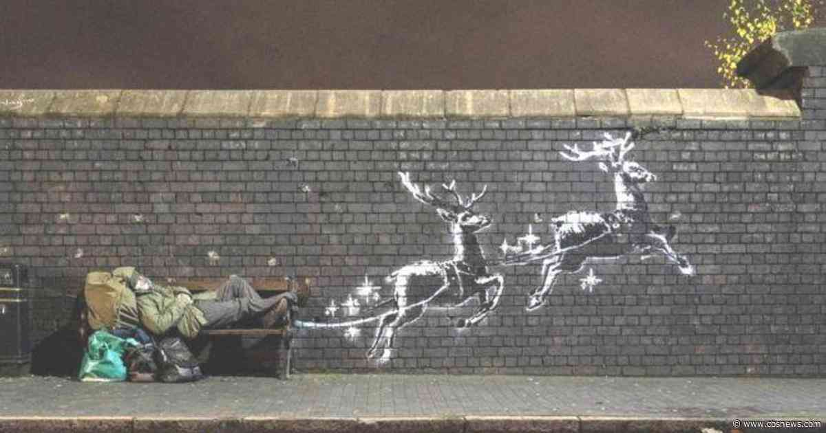 Banksy paints holiday mural highlighting homelessness