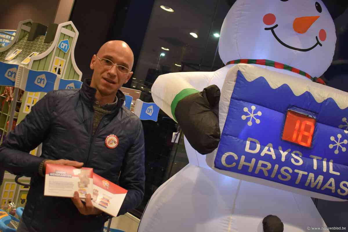 Wenskaarten voor de Warmste Week campagne ten voordele van het Kinderkankerfonds bij Albert Heijn Deinze