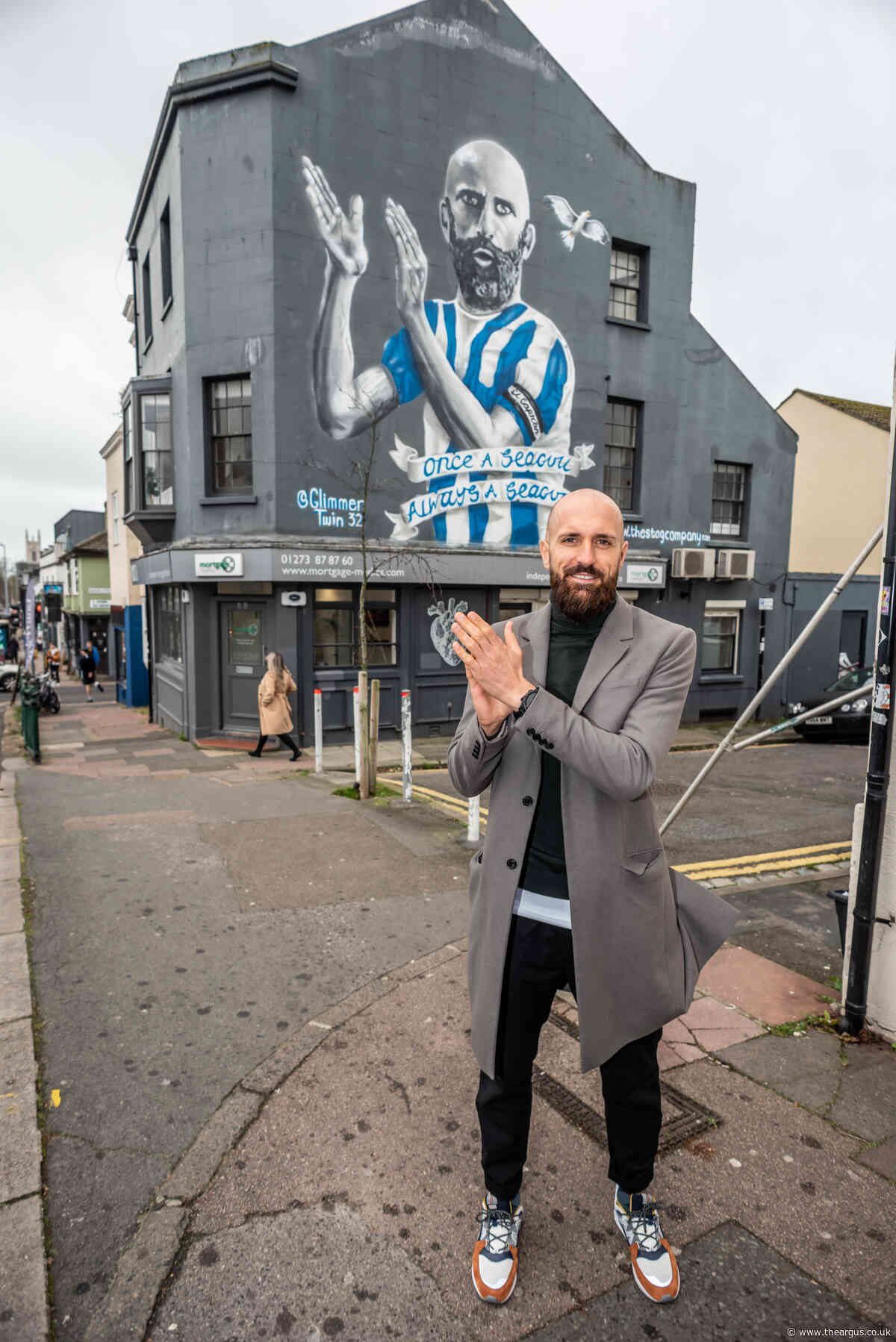 Albion legend Bruno gives new Brighton mural thumbs up