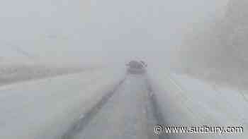 If you're travelling south along Hwy. 69 over the next day, expect snow squalls