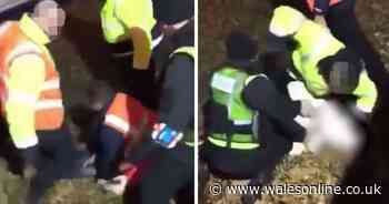 Security guards kick and punch a man at Winter Wonderland in vicious attack
