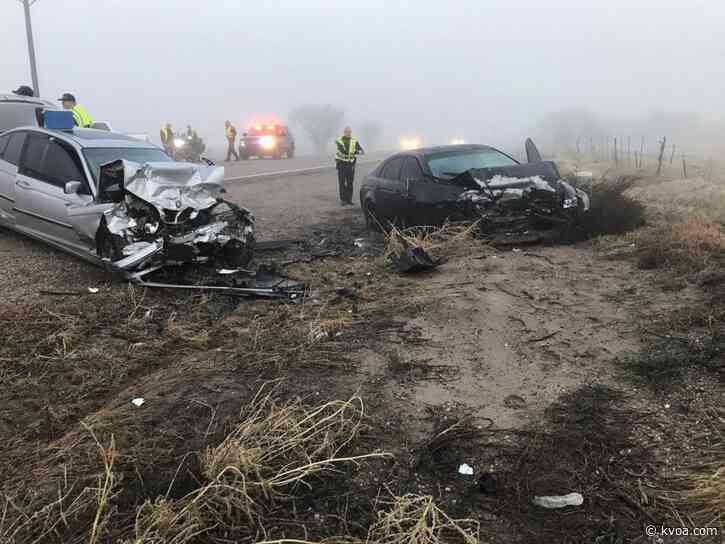 Officials: 1 person transported to hospital after 2-vehicle collision