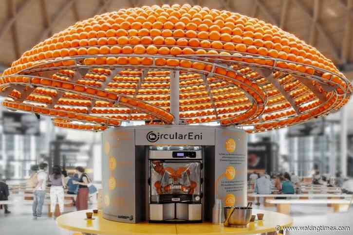 Zero-Waste Juicing Machine Uses 3D Printer To Make Cups From Orange Peels