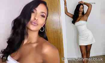 Maya Jama highlights her toned curves in a white strapless dress in racy snaps