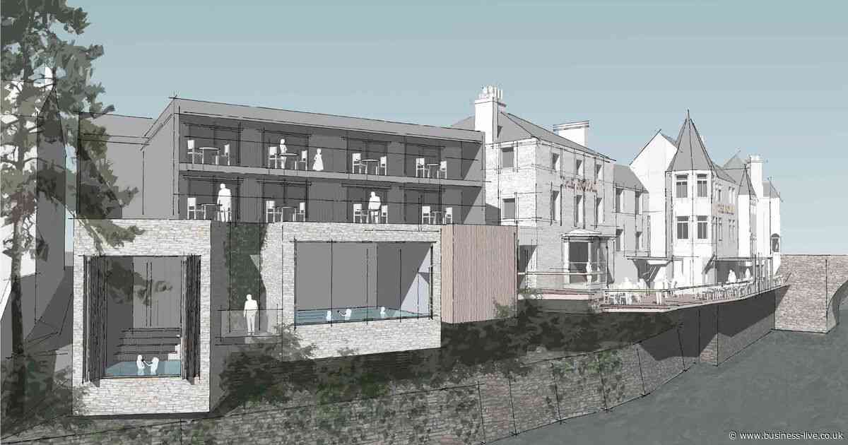Riverside plunge pool plans for Llangollen hotel next to the River Dee