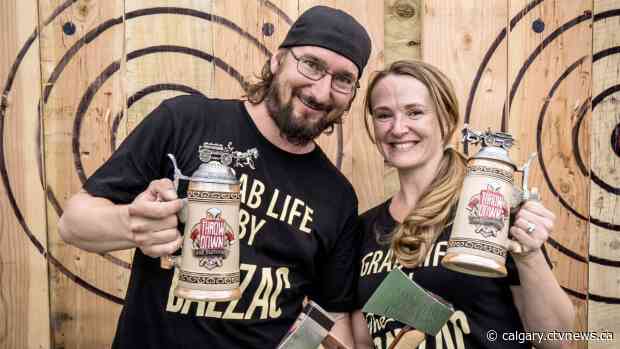 Love axe-tually: Airdrie couple chops down competition at world axe throwing championships