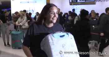 Jacqueline Jossa all smiles as she returns to the UK with husband Dan Osborne