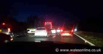 Live updates as three-vehicle crash blocks lane on M4 in Bridgend