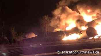 Fiery Sask. train wreck 'a very unusual situation,' rail expert says