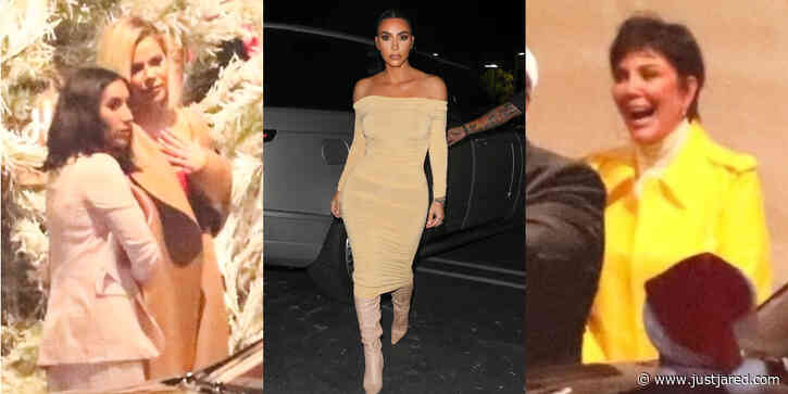Kim Kardashian, Kris Jenner & Khloe Kardashian Attend a Christmas Party