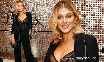 Ashley James sizzles in plunging lace lingerie at the launch of Boux Avenue X Megan McKenna