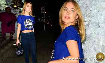 Kimberley Garner flashes her toned abs in Chanel crop top as she enjoys a night out at Annabel's