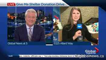 Global Edmonton’s all-day donation drive underway for Give Me Shelter campaign