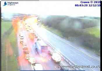 Queuing traffic on M40 near A34 due to crash