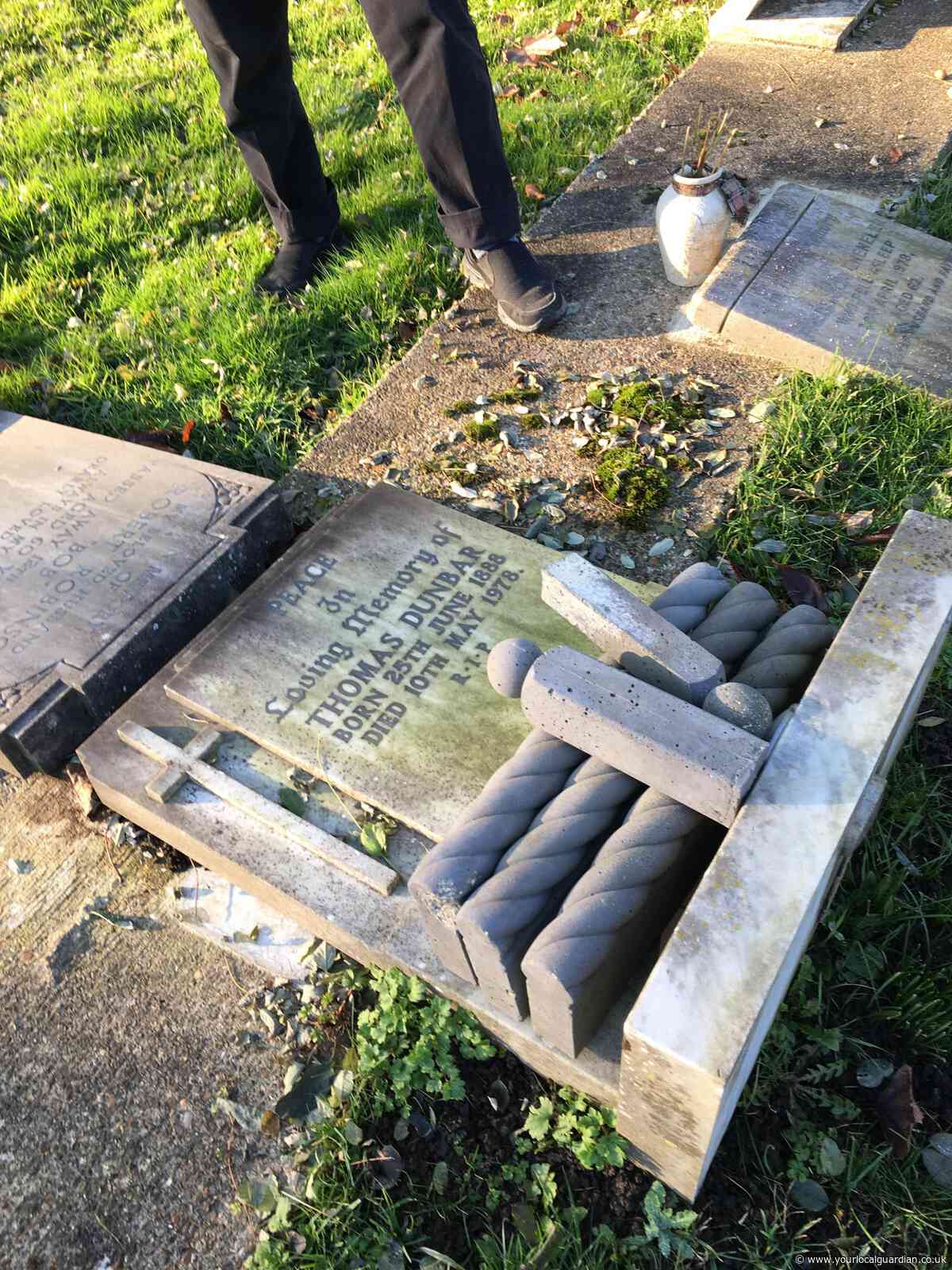 Woman furious as great-grandad's headstone laid flat by council