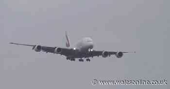 Nail-biting moment a massive Airbus A380 pulls off an incredible landing in fierce Storm Atiyah