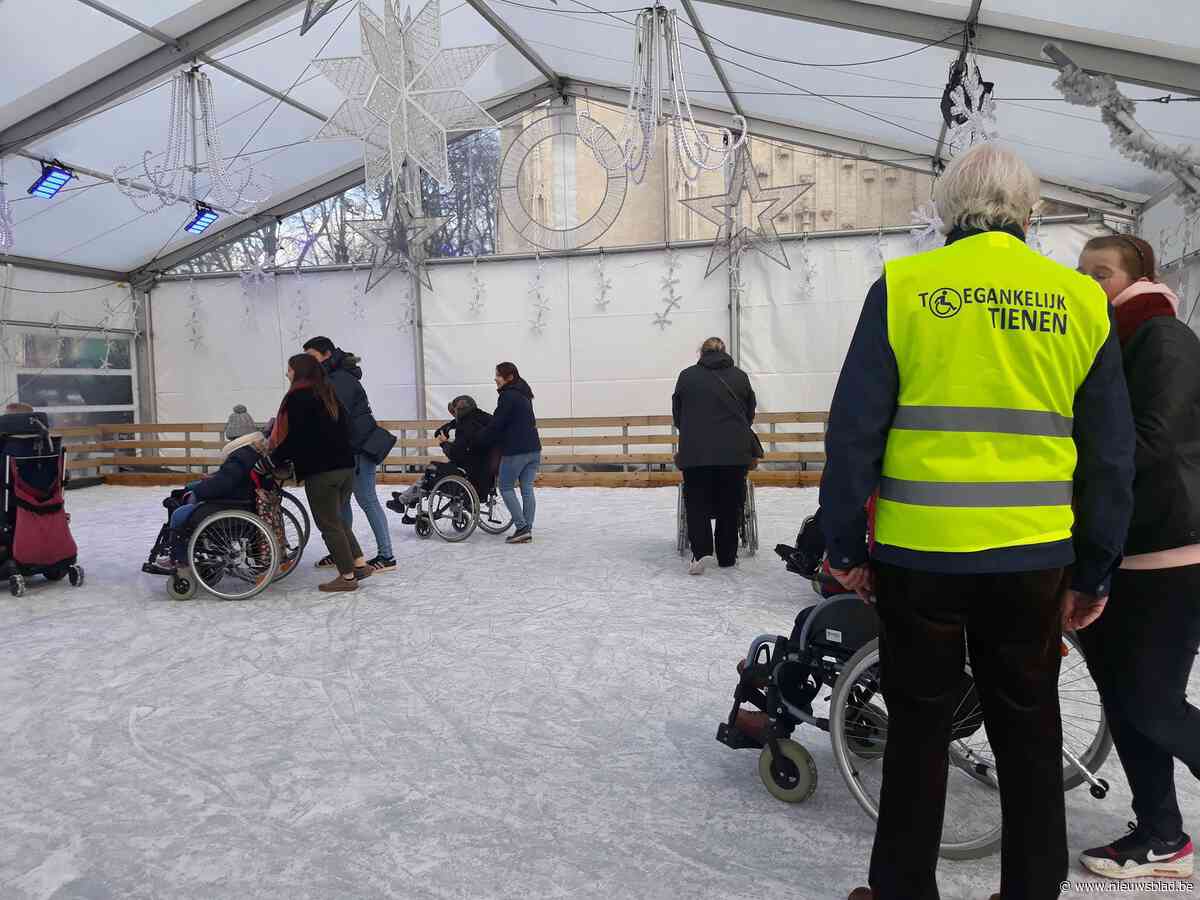 Met "Toegankelijk Tienen" op de schaatsbaan.