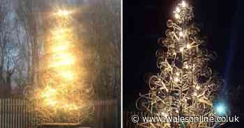 The huge Christmas tree made of scrap bikes in Newport