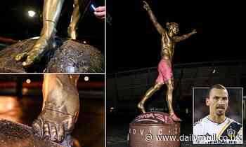 Zlatan Ibrahimovic's statue in Malmo is at risk of collapse after being attacked with a SAW