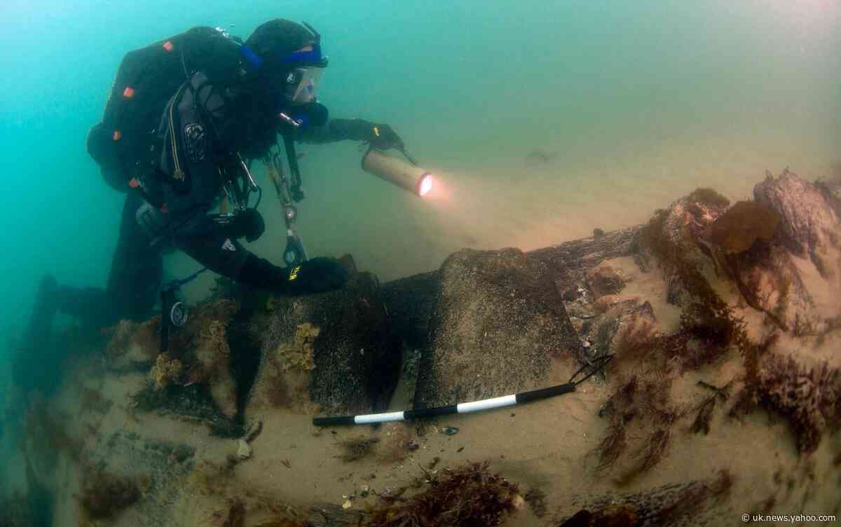 Excavation of first HMS Invincible reveals original hand cut water-level markers survived 200 years under the sea