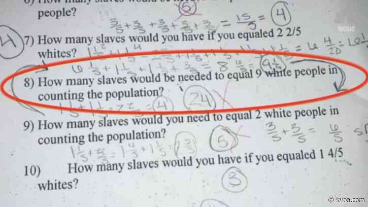 North Carolina teacher disciplined after slave assignment