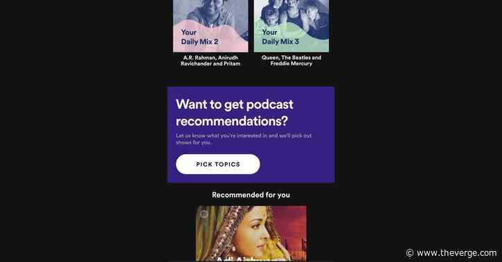 Spotify will ask people what they’re interested in to give them podcast suggestions