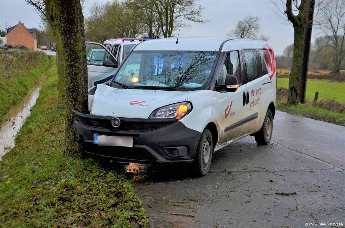 Postauto knalt tegen boom