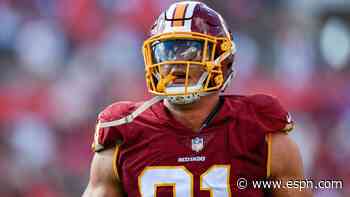 Redskins place LB Kerrigan on IR with calf injury