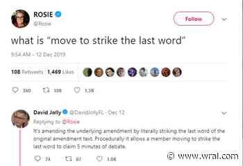 Impeachment: What does 'I move to strike the last word' mean?