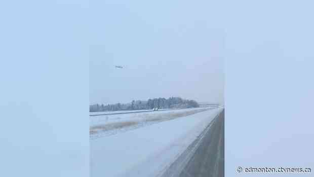 Three men steal police car in officer-involved shooting near Red Deer