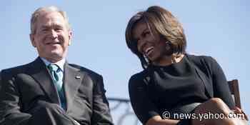 Photos show Michelle Obama and George W. Bush's enduring friendship, built on wisecracks and cough drops