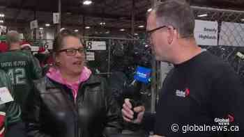 Getting volunteers ready to hit the road for 630 CHED Santas Anonymous delivery day