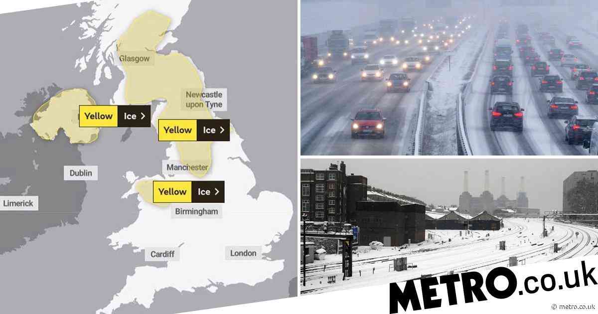 Snow blizzards to hit UK as Met Office issue ice warnings