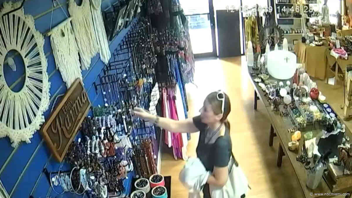 Shoplifter Caught on Camera Swiping Thousands of Dollars Worth of Jewelry from Miami-Dade Shop