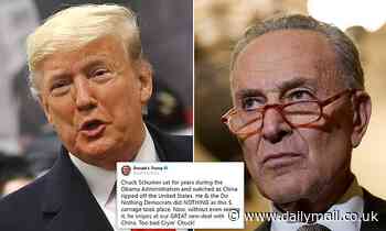 Trump tangles with 'Cryin' Chuck' Schumer over new China trade deal