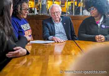 Sanders rides the bus Downtown with UPMC worker to talk about health care