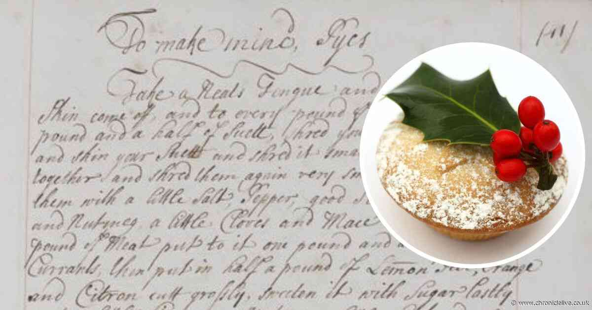 Newcastle heiress's 300-year-old mince pie recipe has a surprise ingredient
