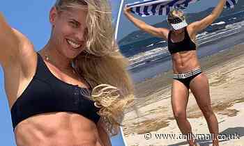 Former Biggest Loser coach Tiffiny Hall shows off her incredible abs in a skimpy bikini