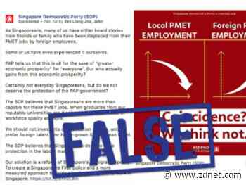 Singapore government issues online falsehood directive to opposition political party