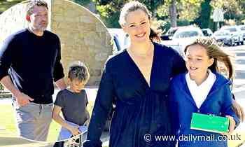 Ben Affleck and Jennifer Garner prove they're still a team as they meet up for church with the kids