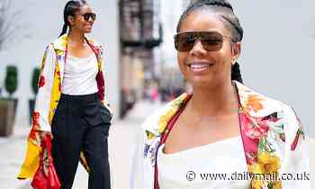 Gabrielle Union goes full floral in colorful coat as she puts AGT woes behind her on walk in NYC