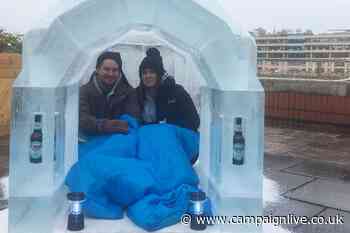 Greene King welcomes people to lick 'beer igloo'