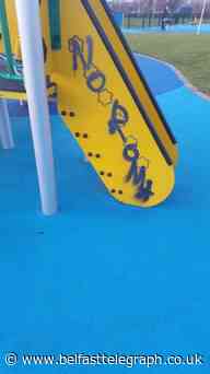 Homophobic and racist graffiti in Belfast kids' play park condemned