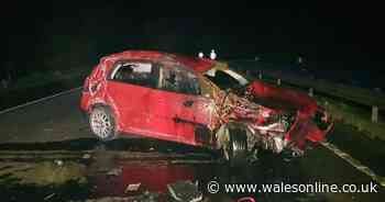 Live updates as A465 closed in both directions after car hits central barrier
