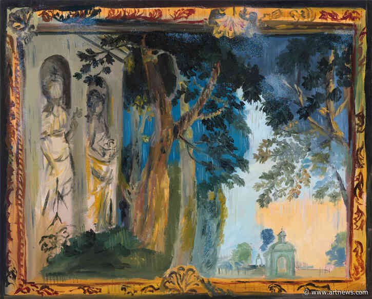 Pastel Chateaux, Roman Goddesses, and Stickers: Karen Kilimnik’s New Paintings