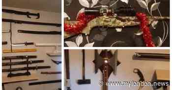 Police uncover huge arsenal of samurai swords and other weapons in Sutton raid