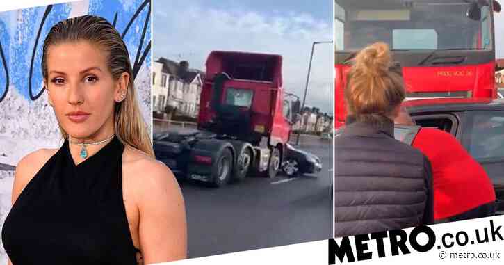 Hero Ellie Goulding first on scene to rescue driver dragged down busy road by lorry