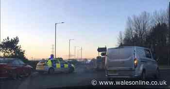 Three vehicle crash shut main road between Loughor and Llanelli