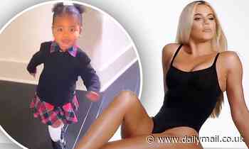 Khloe Kardashian shares images of daughter True in Christmas tartan